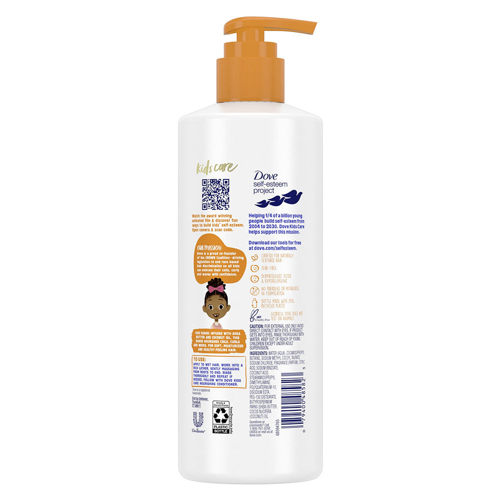 Dove Hair Love Moisturizing Kids Daily Shampoo with Shea Butter and Coconut Oil, 17.5 Oz