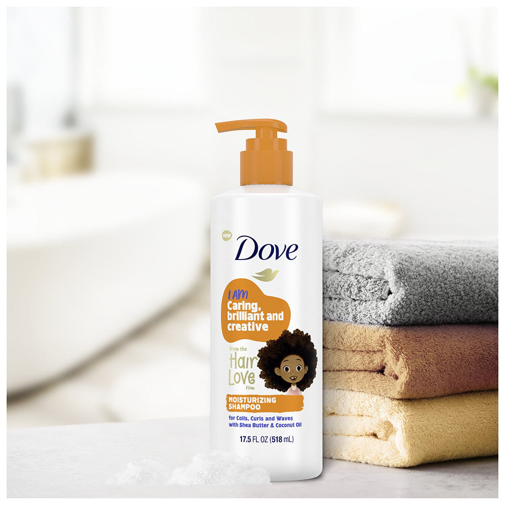 Dove Hair Love Moisturizing Kids Daily Shampoo with Shea Butter and Coconut Oil, 17.5 Oz