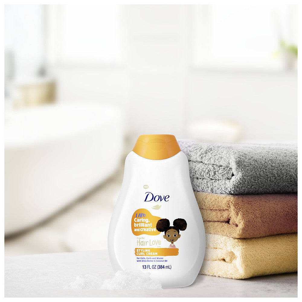 Dove Kids Care Curl Enhancing Hair Styling Cream with Shea Butter and Coconut Oil, 13 Oz
