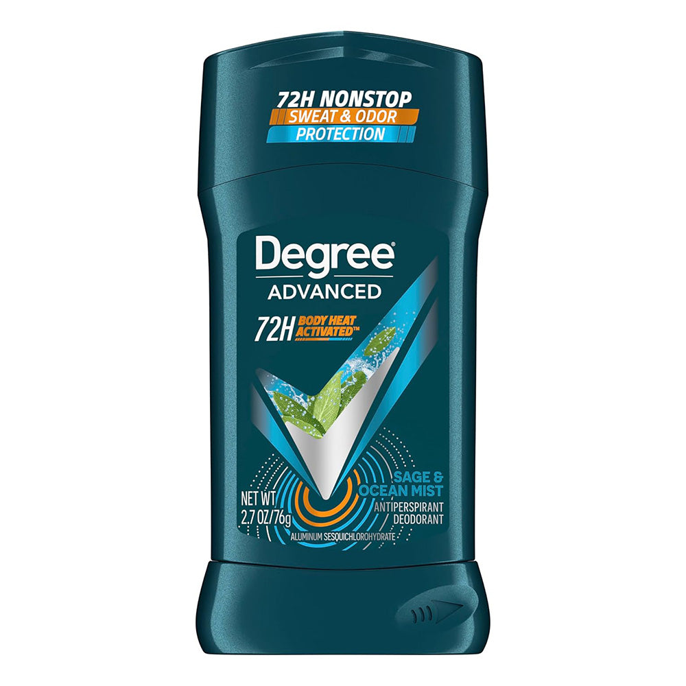 Degree Men Advanced Antiperspirant and Deodorant Sage and Ocean Mist Stick Sweat and Odor Protection 2.7Oz (76g)