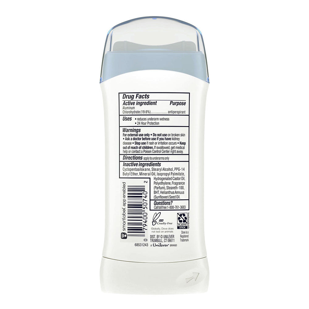 Dove Antiperspirant Deodorant Stick Sensitive Skin Sensitive Skin, 2.6 Oz
