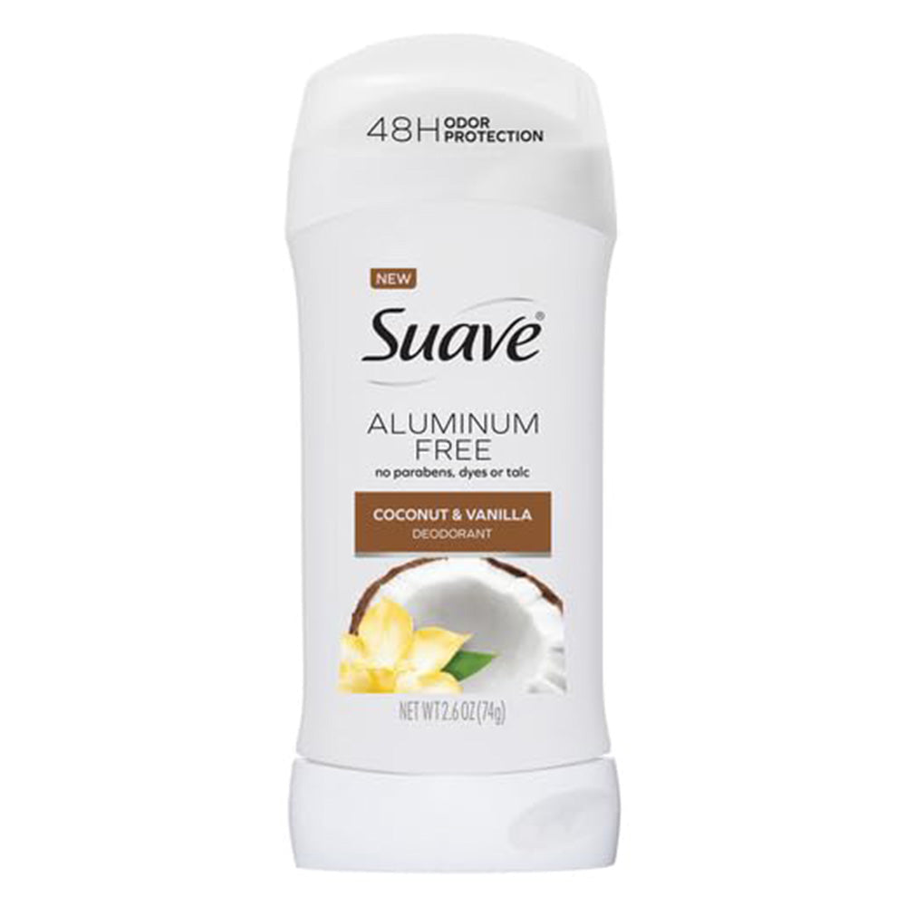 Suave Aluminum Free Deodorant Coconut and Vanilla Deodorant for Women 2.6Oz (74g)