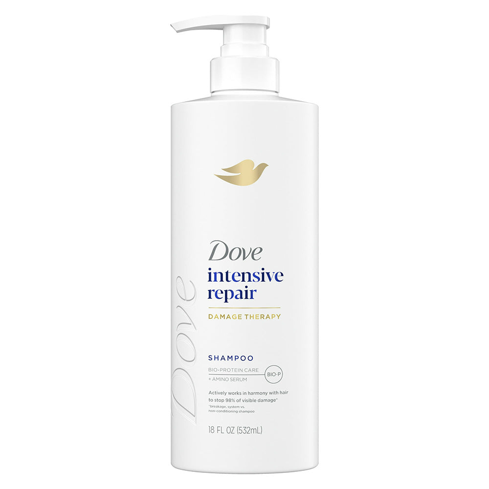 Dove Damage Therapy Intensive Repair Shampoo with Bio Protein Amino Serum Protects Repairs and Restores Hair Strength 18Oz (532ml)
