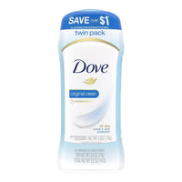 Dove Original Clean Antiperspirant Deodorant, Twin Pack, 2.6 Oz