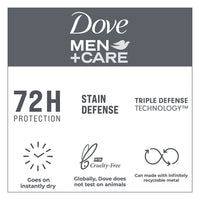 Dove Men Care Stain Defense Clean 72H Dry Spray Antiperspirant Deodorant, 3.8 Oz