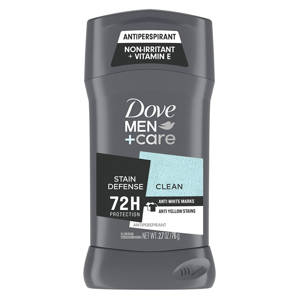 Dove Men Plus Care Stain Defense Antiperspirant Deodorant Stick Clean, 2.7 Oz