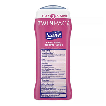 Suave Invisible Solid Antiperspirant And Deodorant Powder, Twin Pack, 2 Ea