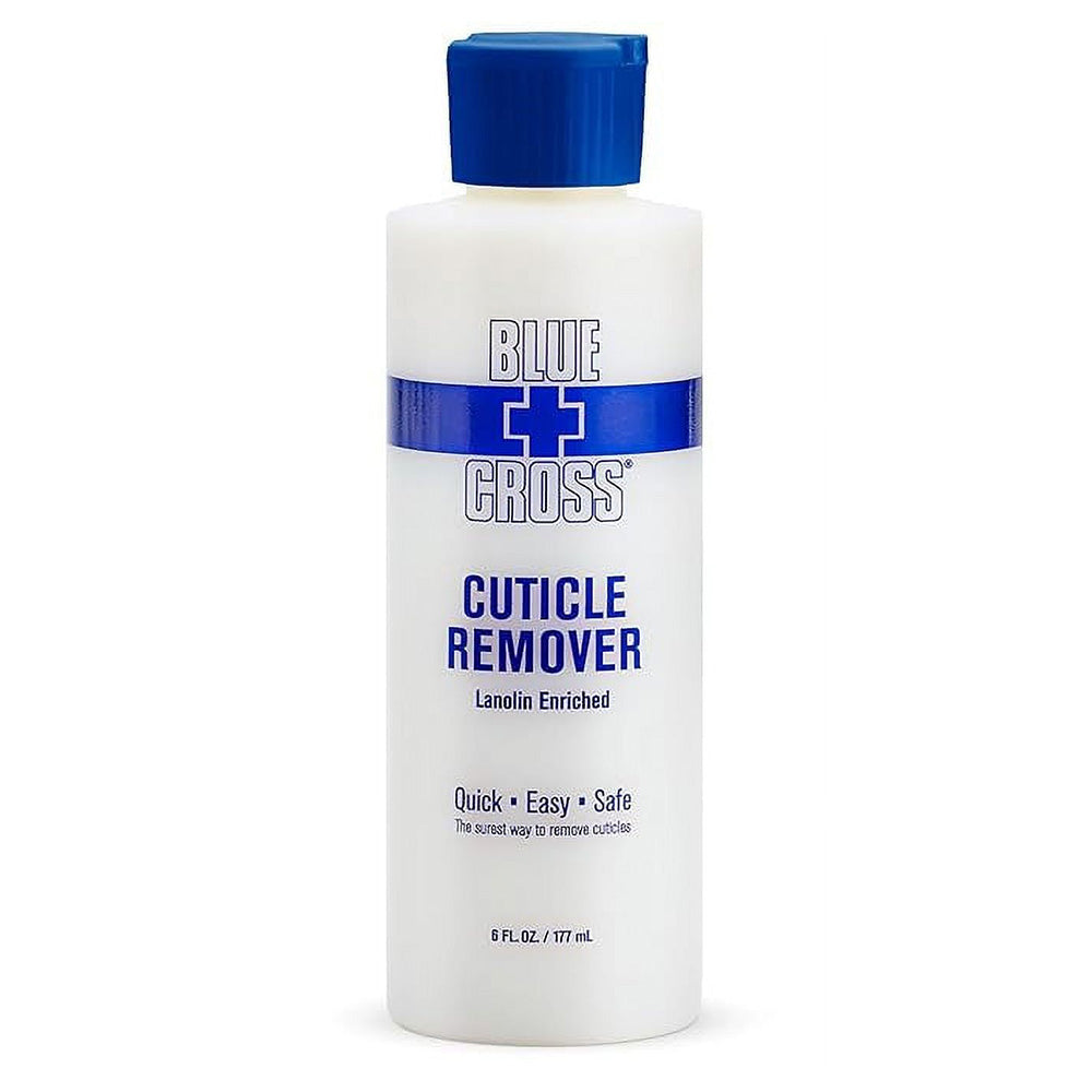 Blue Cross Liquid Cuticle Remover Nail Care Cleaner Brighter and Strengthening 6Oz (177ml)