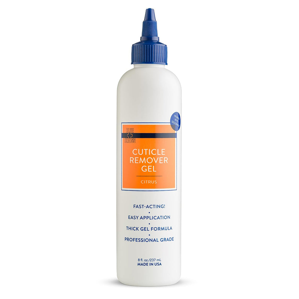 Blue Cross Cuticle Remover Thick Gel Formula Citrus Scent Strengthening Nails 8Oz (237ml)