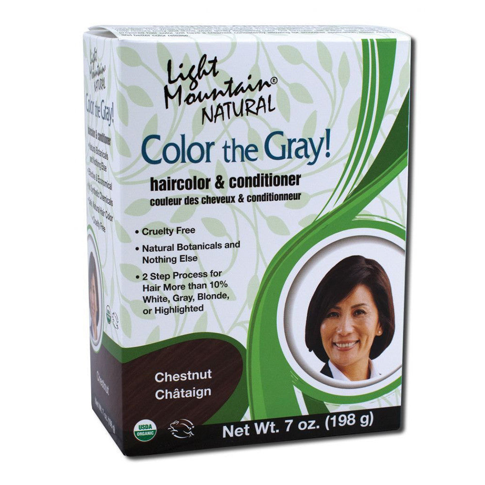 Light Mountain Natural Gray Hair Color And Conditioner Kit, Chestnut, 7 Oz