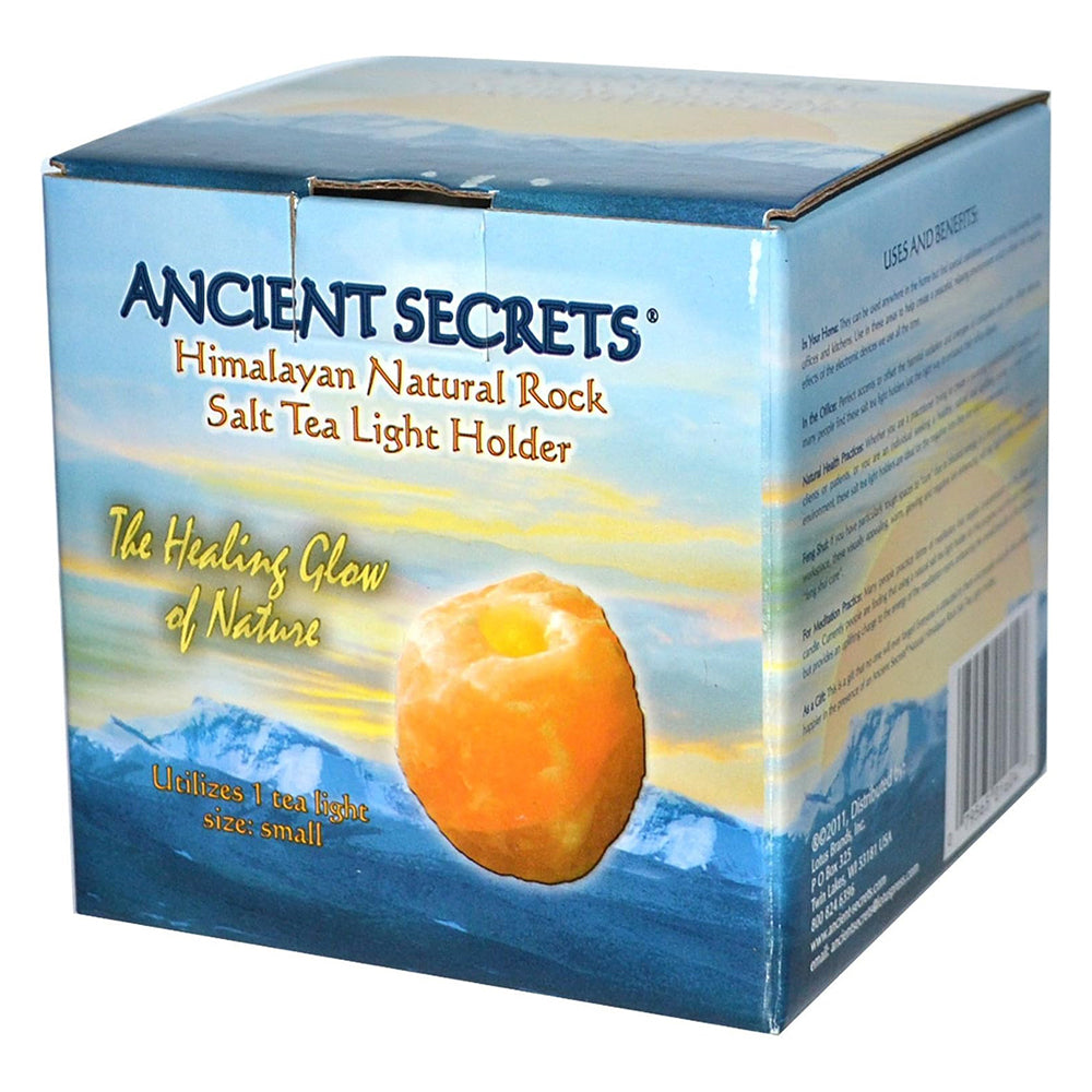 Ancient Secrets Natural Rock Salt Tea Light Holder, 1To 3 Lb Small Lamp - 1 Ea