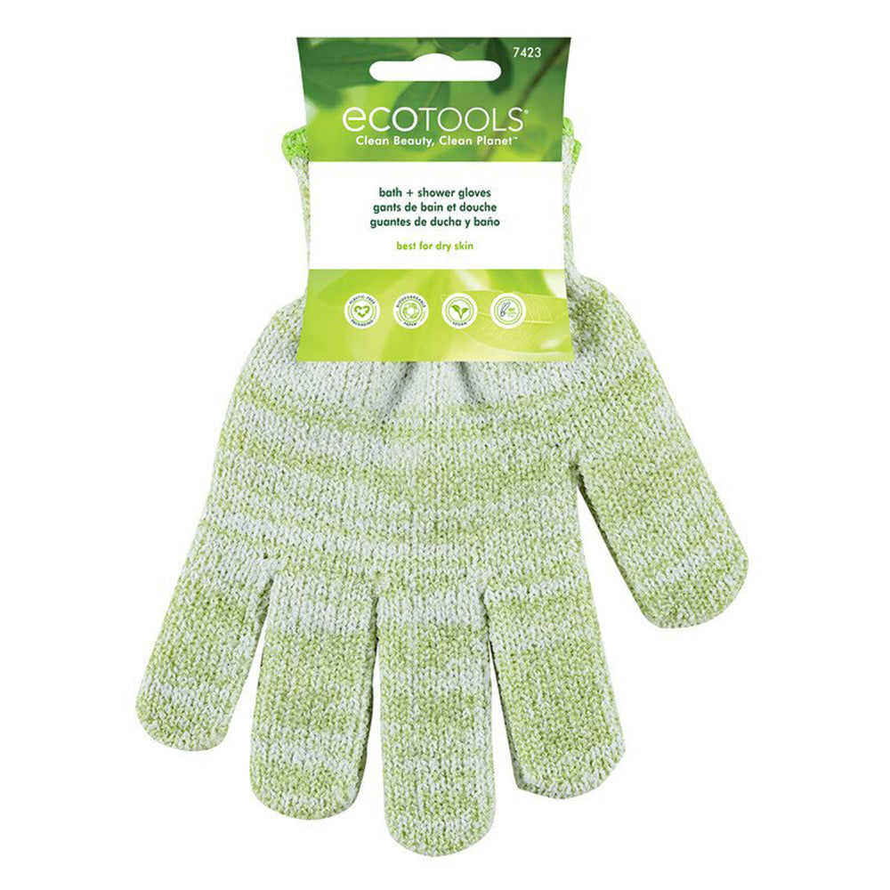 EcoTools Recycled Exfoliating Bath and Shower Gloves for Dry Skin 1Pair