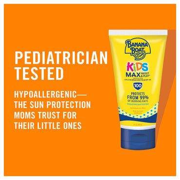 Banana Boat Kids Max Protect & Play Sunscreen Lotion SPF 100, 4 Oz