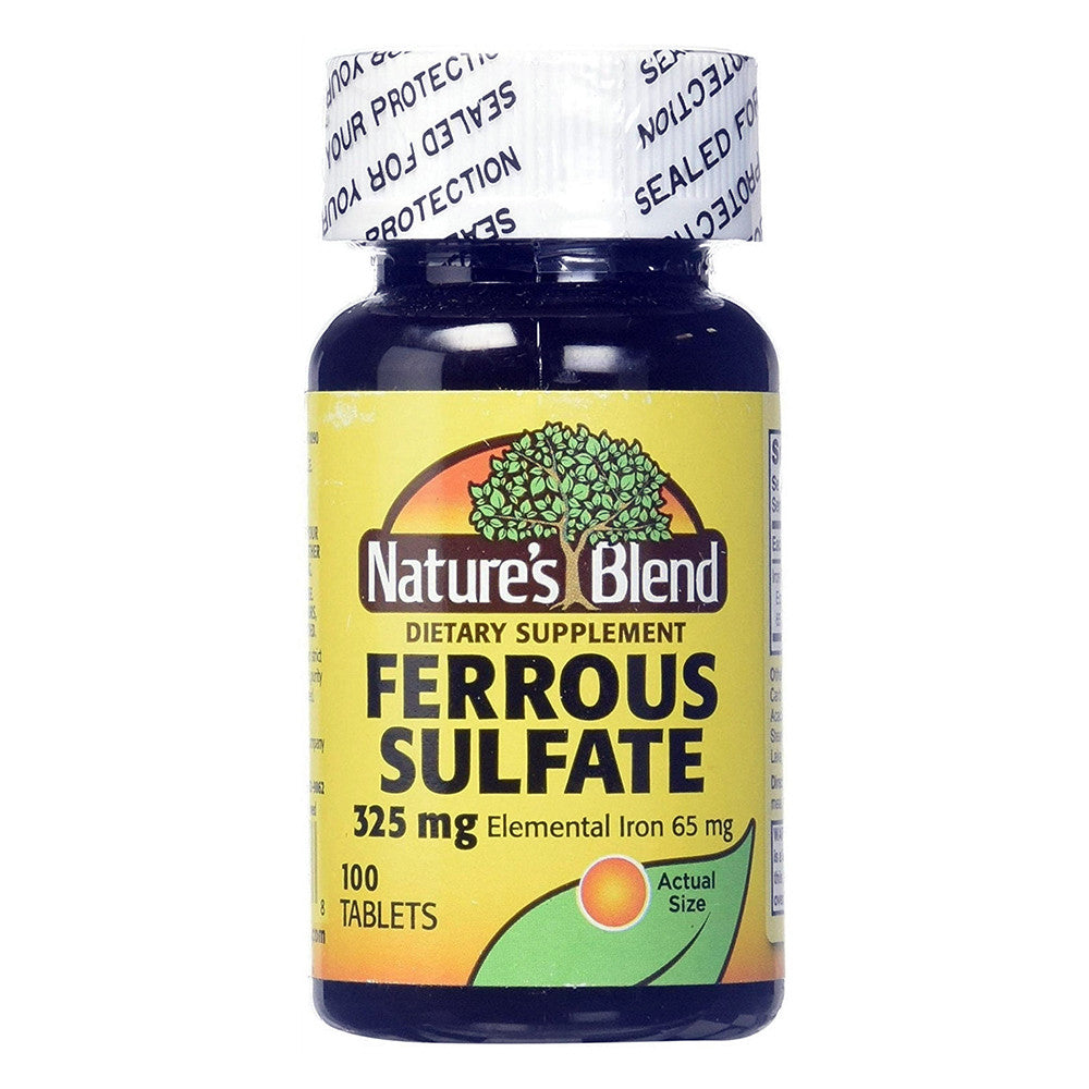Natures Blend Ferrous Sulfate 325 Mg Elemental Iron 65 Mg Tablets, 100 Ea