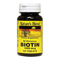 Natures Blend Hi Potency Biotin 1000 Mcg Tablets, 100 Ea