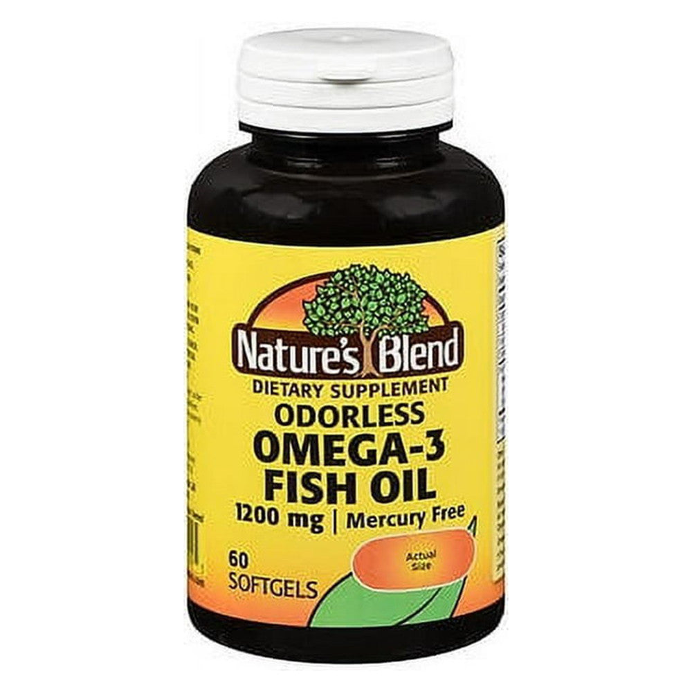 Natures Blend Odorless Omega 3 Fish Oil 1200 Mg Softgels, 60 Ea