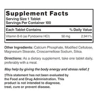 Natures Blend Vitamin B6 50 Mg Tablets, 100 Ea
