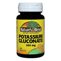 Natures Blend Potassium Gluconate 500 Mg Tablets, 100 Ea
