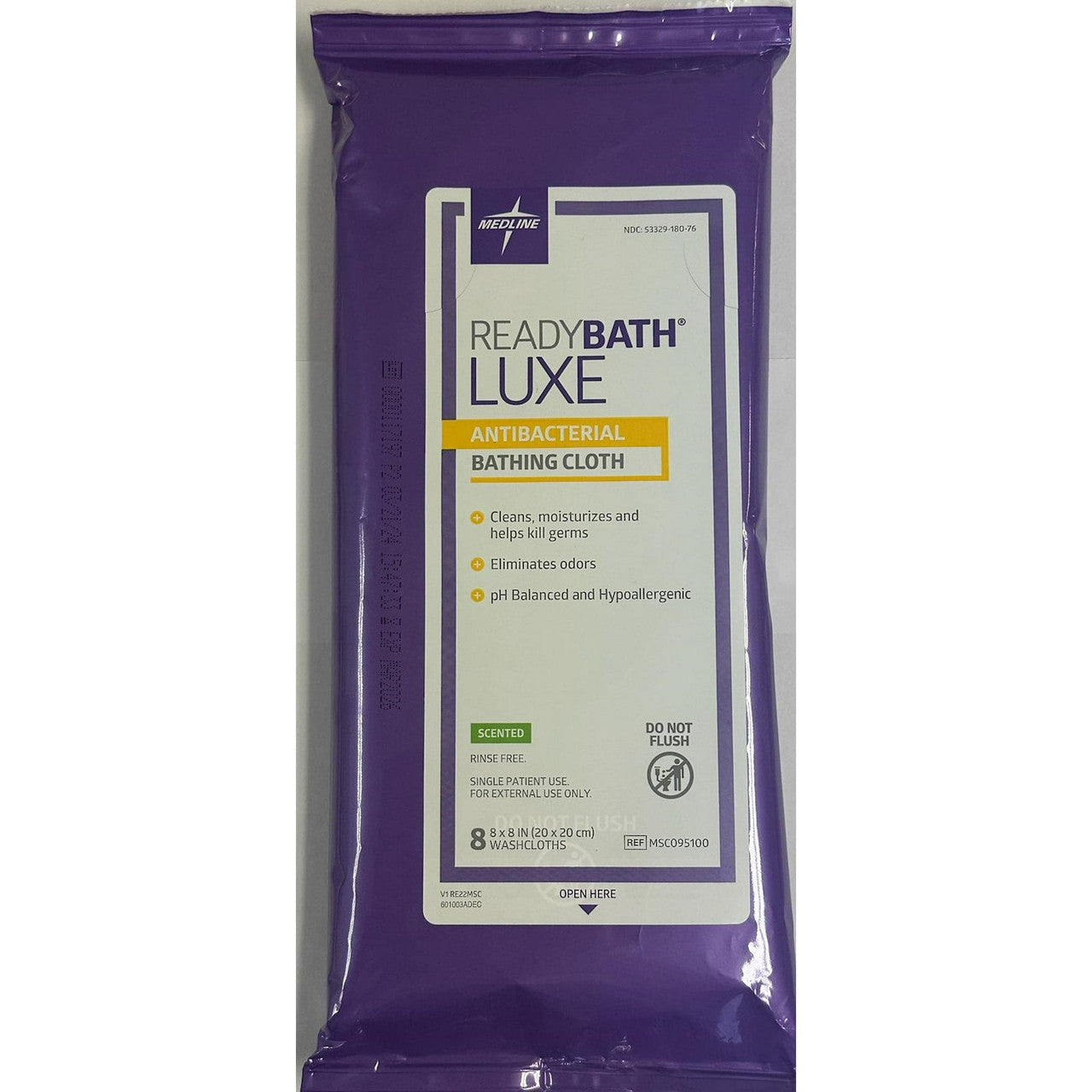 Ready Bath Anti Bacterial Wash Clothes, Unscented - 8 Pack
