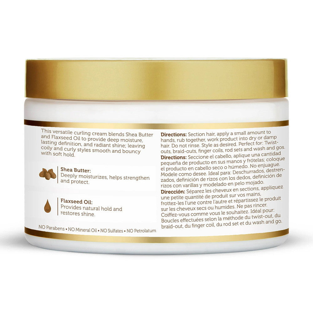 African Pride Moisture Miracle Curl Cream with Shea Butter and Flaxseed Oil, 12 Oz