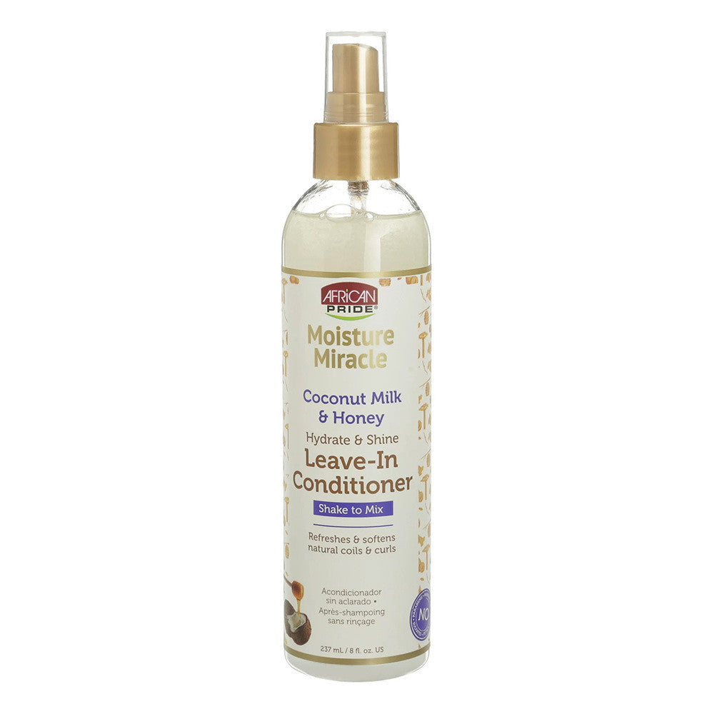 African Pride Moisture Miracle Leave In Conditioner with Coconut Milk and Honey, 8 Oz
