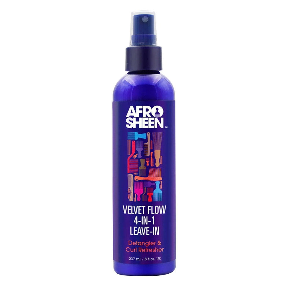Afro Sheen Velvet Flow 4 In 1 Leave In Detangler Spray, 8 Oz