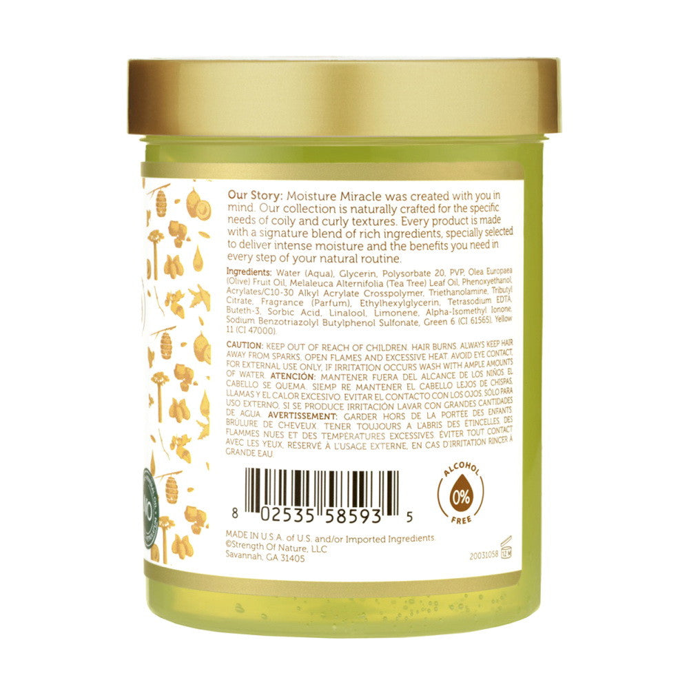 African Pride Moisture Miracle Max Hold Styling Gel with Olive and Tea Tree Oil, 18 Oz