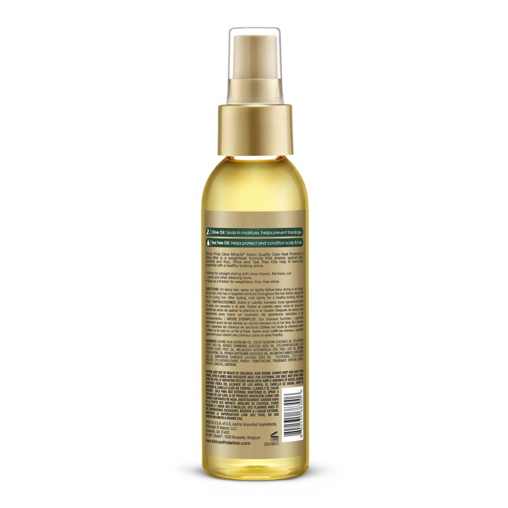 African Pride Olive Miracle Anti-Breakage Heat Protection Shine Mist, 4 Oz