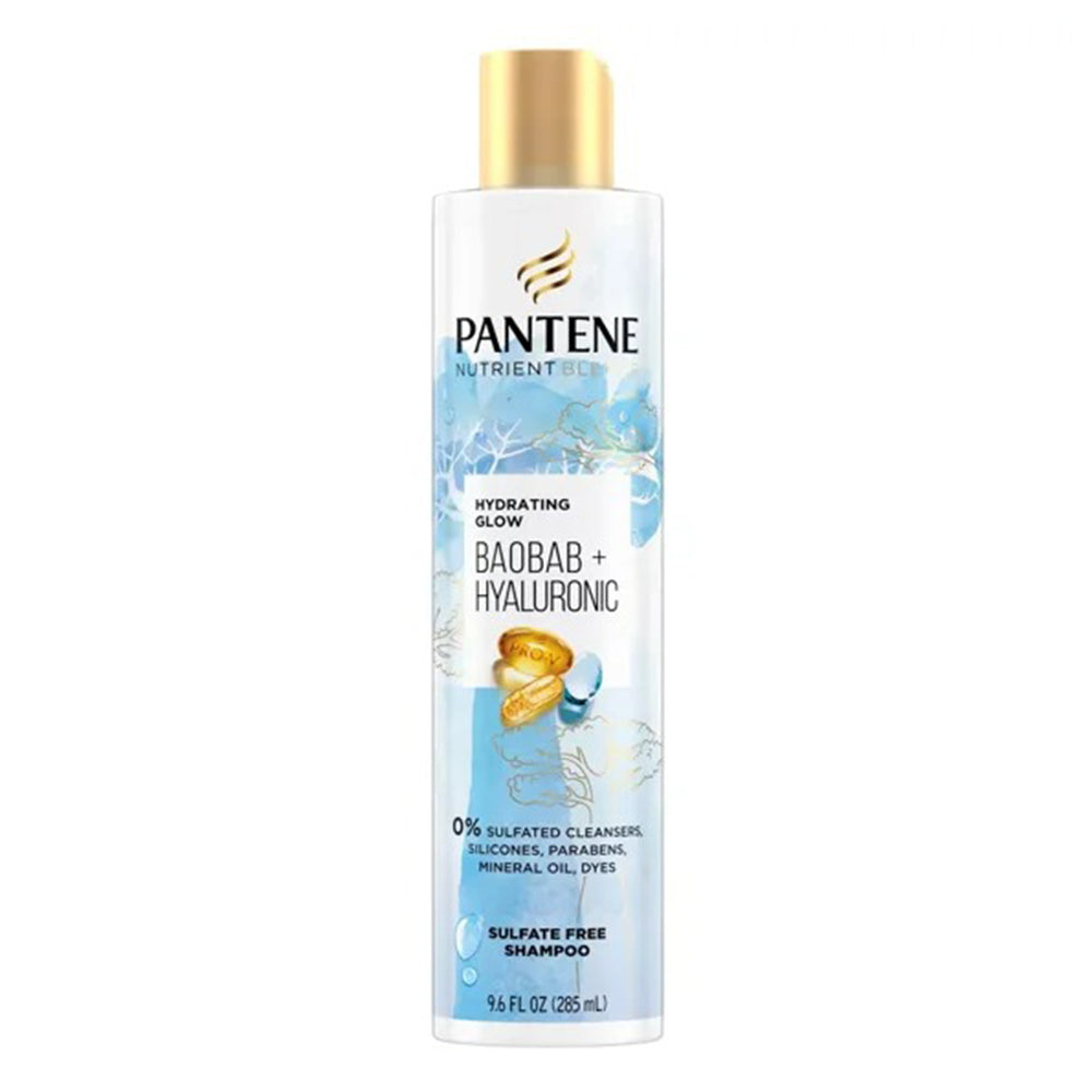 Pantene Hydrating Glow Baobab Plus Hyaluronic Shampoo Nutrient Rich 9.6Oz (285ml)