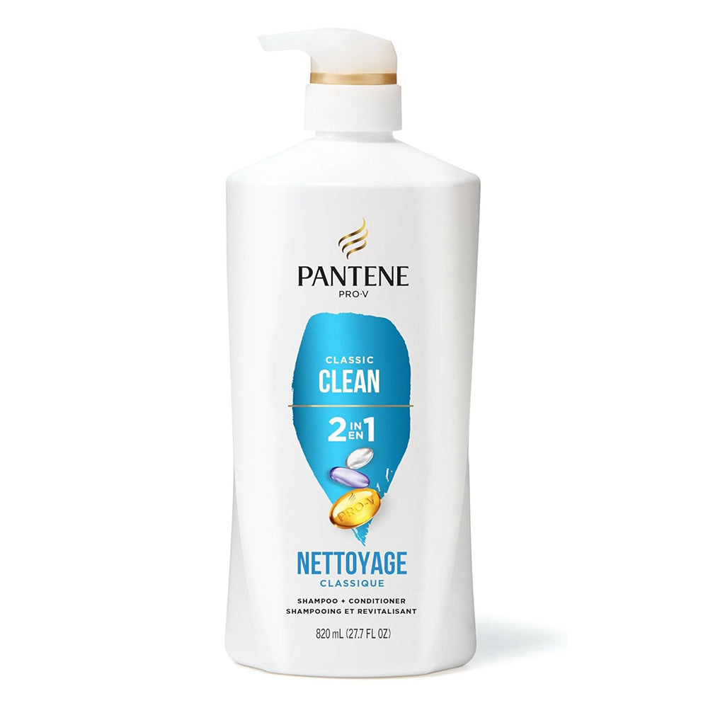 Pantene Classic Clean 2 in 1 Shampoo Pump Daily Hair Cleansing and Conditioning 27.7Oz (820ml)