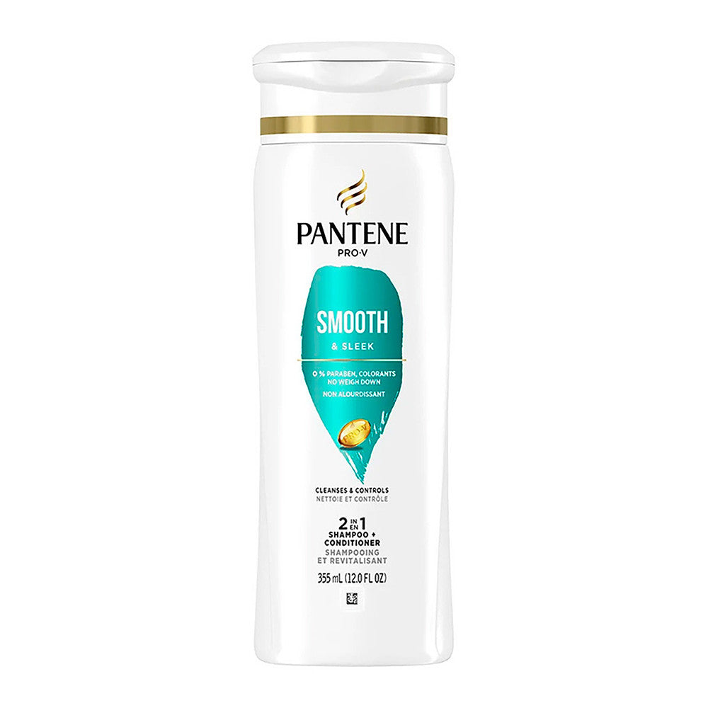 Pantene Pro V Smooth And Sleek 2 In1 Shampoo and Conditioner, 12 Oz