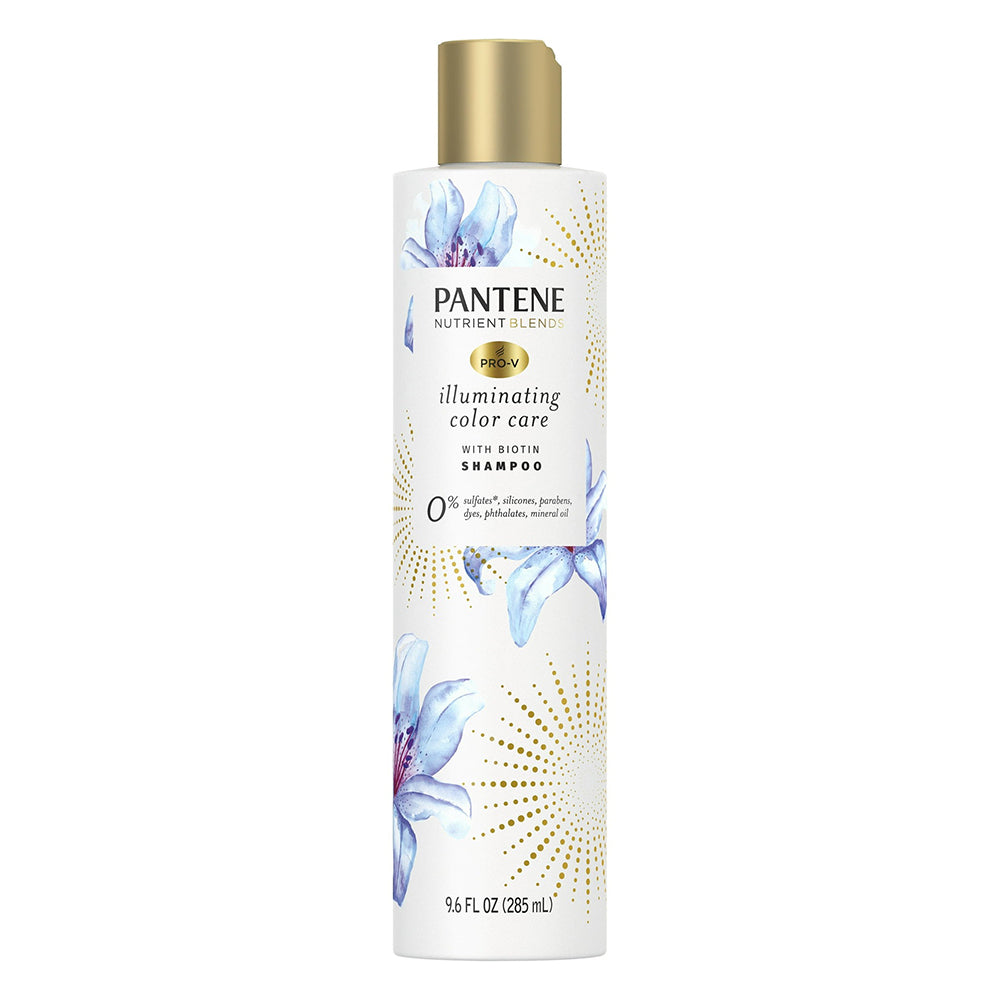 Pantene Illuminating Biotin Shampoo for Nourishing Color Safe with Biotin 9.6Oz (285ml)