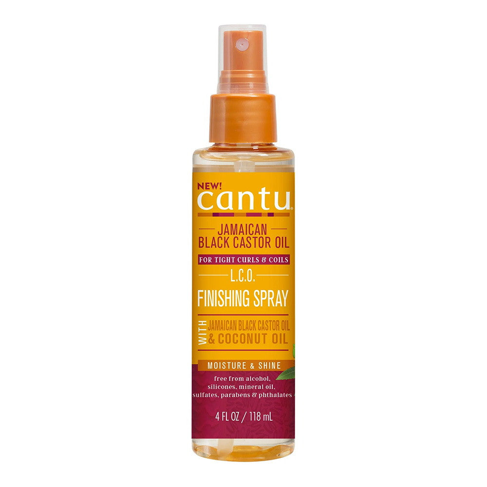 Cantu Finishing Spray with Jamaican Black Castor Oil and Coconut Oil for Moisture and Shine, 4 Oz