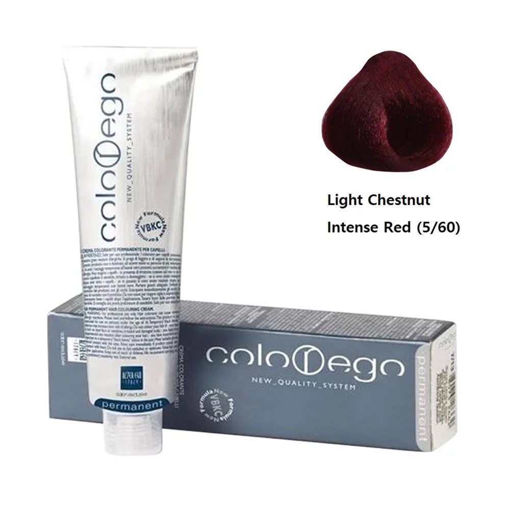 Ever Ego Permanent Hair Colouring Cream, 5/60 Light Chestnut Intense Red, 3.38 Oz