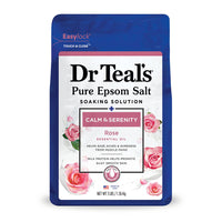 Dr Teals Pure Epsom Salt Soaking Solution with Rose Essential Oil and Milk Protein, 3 Lb