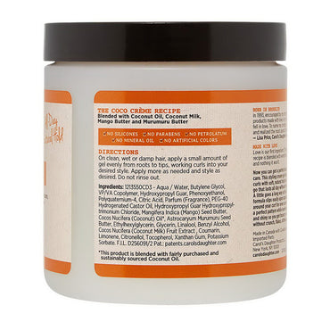 Carols Daughter Coco Creme Curl Shaping Cream Gel with Coconut, 16 Oz