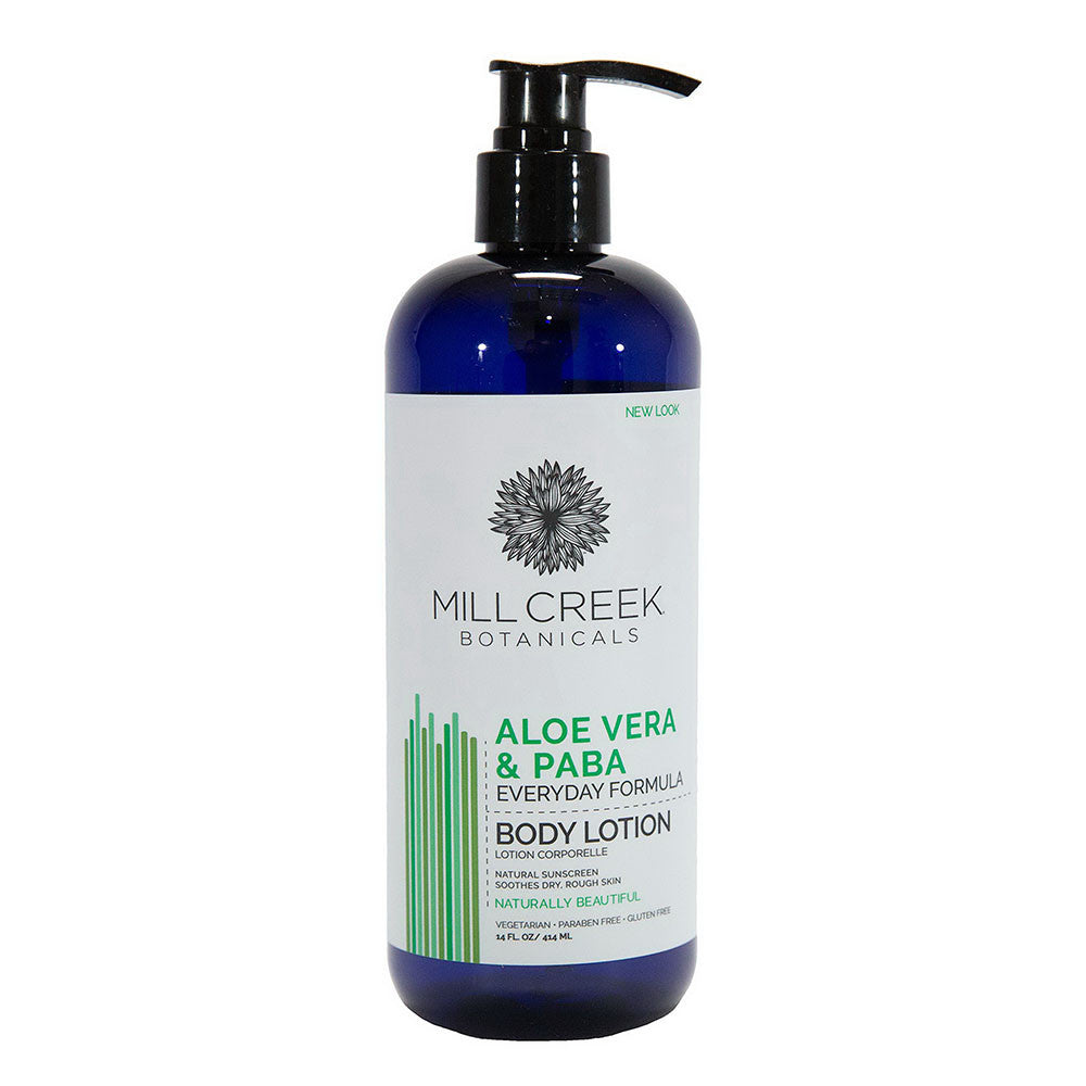 Mill Creek Botanicals Moisturizing Lotion, Aloe Vera And Paba Lotion, 16 Oz