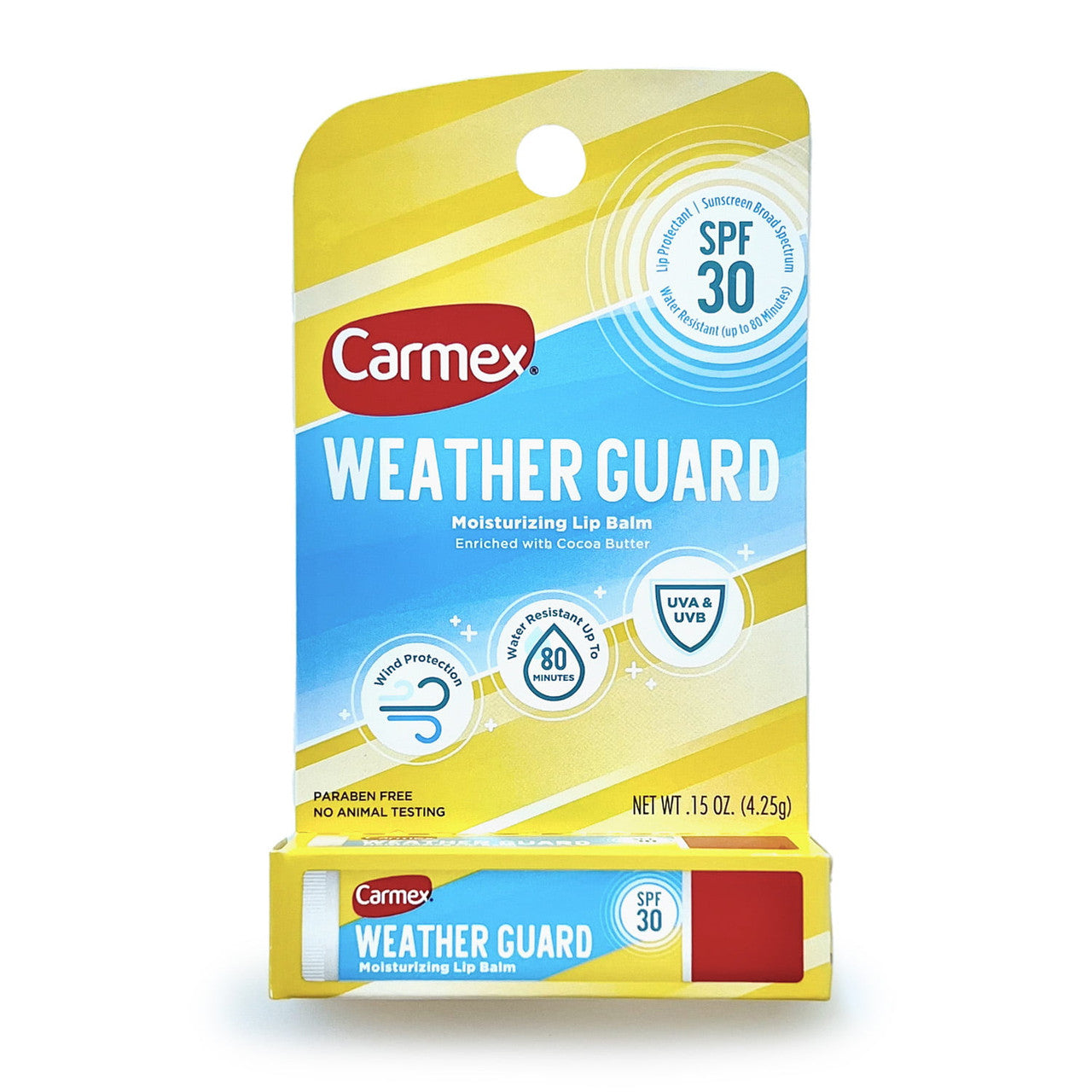Carmex Weather Guard Moisturizing Lip Balm Stick, SPF 30 Sunscreen, 1 Ea