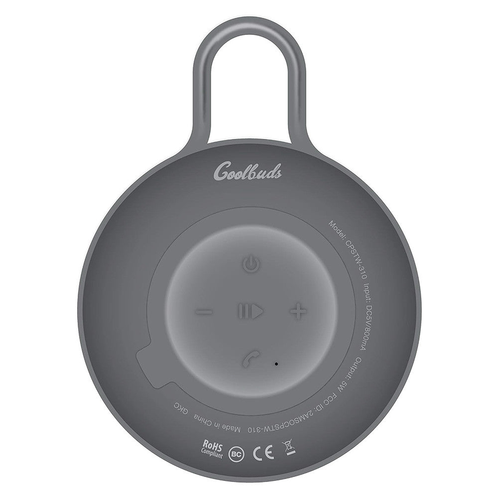 Cool Buds Splashproof Bluetooth Wireless Speaker, Silver, 1 Ea