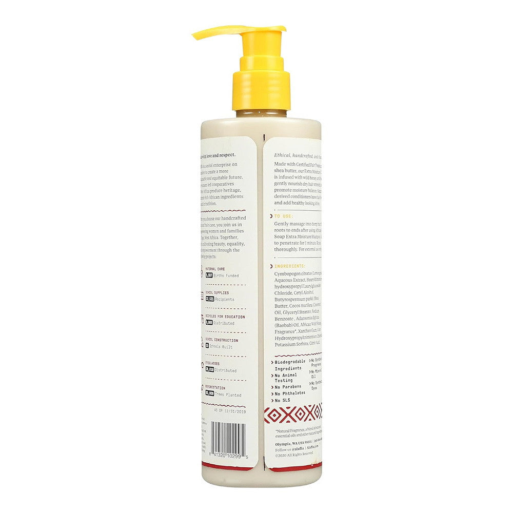 Alaffia Authentic African Black Soap Extra Moisture Conditioner with Honey Amber, 12 Oz