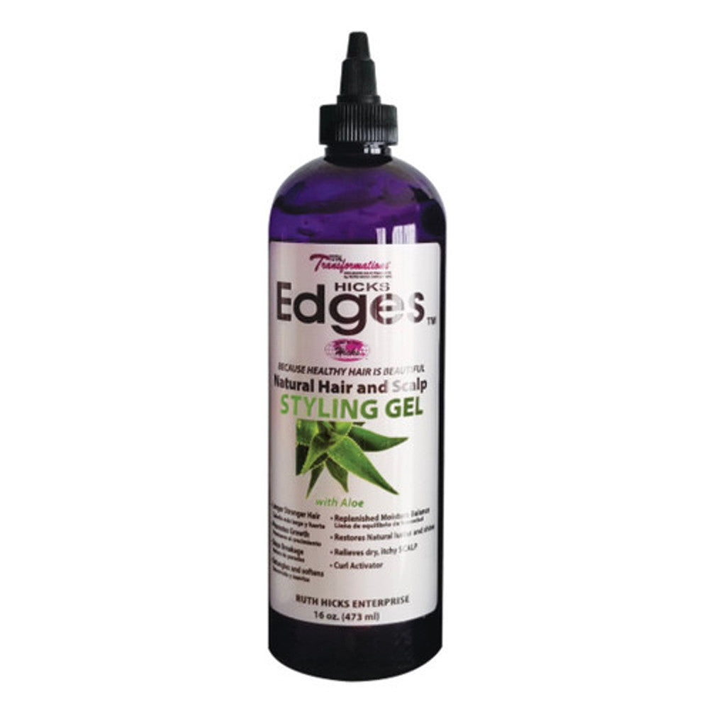 Hicks Edges Natural Hair and Scalp Styling Gel, 16 Oz