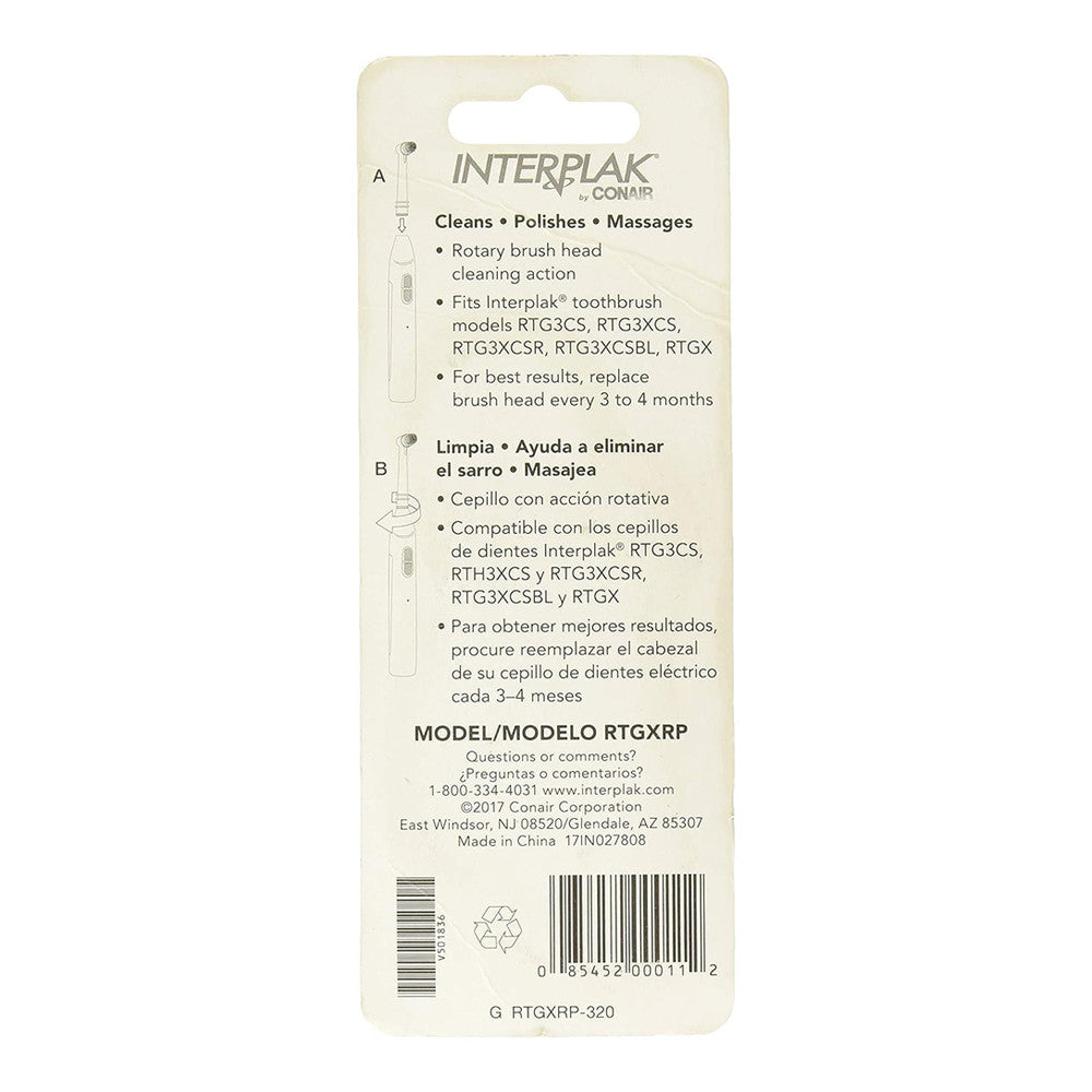 Interplak Opticlean Replacement Remover Brush Heads, Rbg3 - 2 Ea