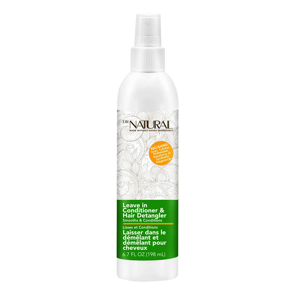 Dr Natural Leave In Conditioner and Hair Detangler Enriched with Nourishing Coconut Oil and Shea Butter Leaving Hair Feeling Soft and Smooth 6.7Oz (198ml)