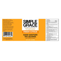 Simple Grace Fresh Citrus Hand Sanitizer, 8 Oz