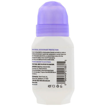 French Transit Crystal Essence Mineral Roll On Deodorant, Lavender And White Tea, 2.25 Oz