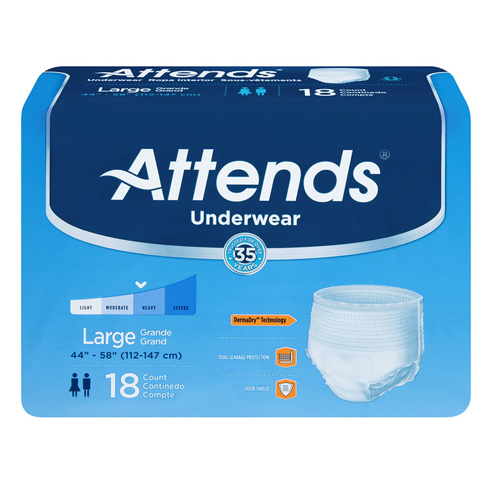 Attends Incontinence Underwear Briefs Large, 18 Ea