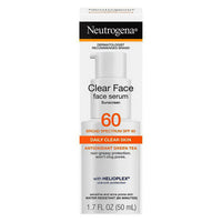 Neutrogena Clear Face Serum Sunscreen Spf 60 Lotion with Green Tea, 1.7 Oz