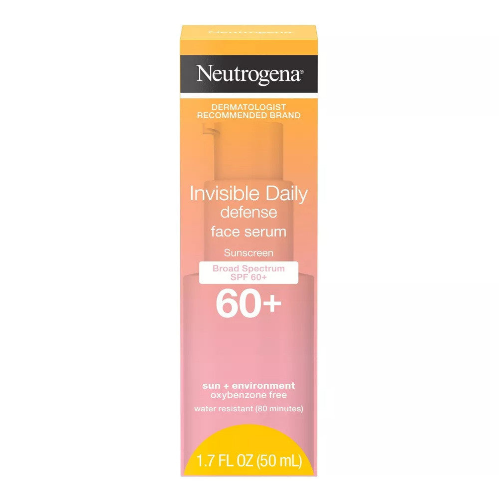Neutrogena Invisible Daily Defense Sunscreen Face Serum SPF 60, 1.7 Oz