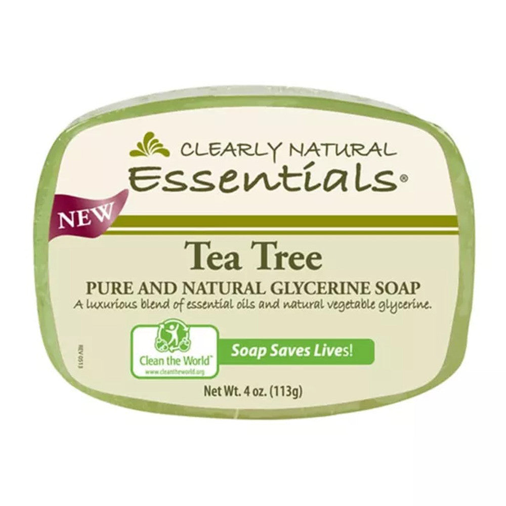 Clearly Natural Essentials Pure Glycerin Soap Bar, Tea Tree, 4 oz