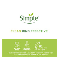 Simple Sensitive Skin Experts Cleansing Facial Wipes, Kind To Skin - 25 Ea
